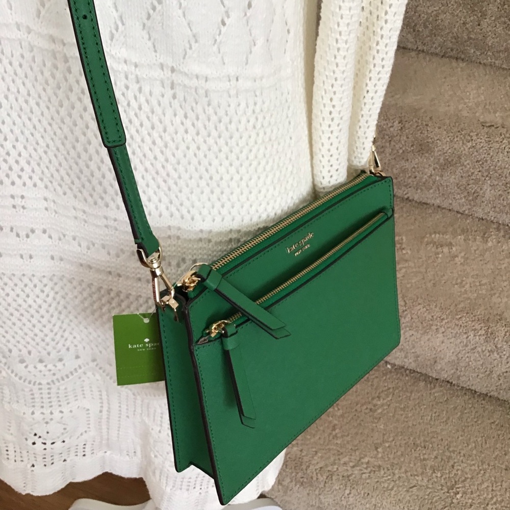 Kate Spade Cameron Zip Crossbody Zip Green Bean - Picture 3 of 8